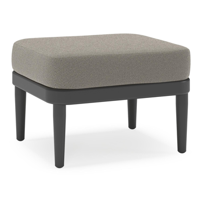 Pouf Orso en aluminium noir et coussins en all weather sunbrella® luxe Lopi Charcoal