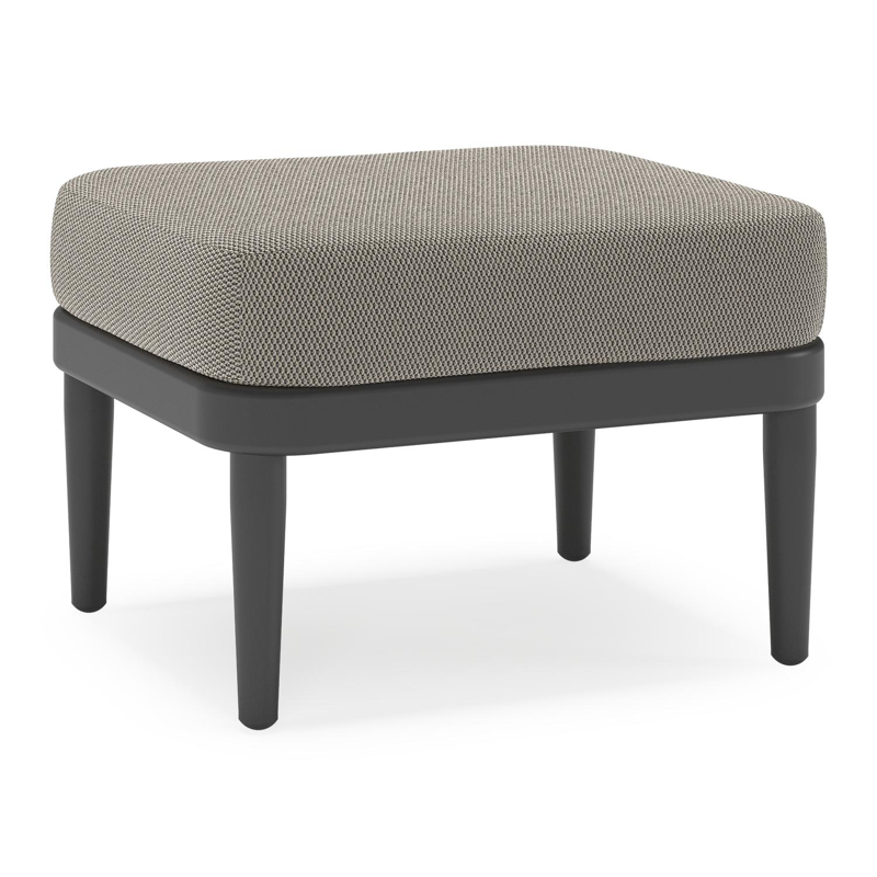 Pouf Orso en aluminium noir et coussins en all weather sunbrella® luxe Lopi Charcoal
