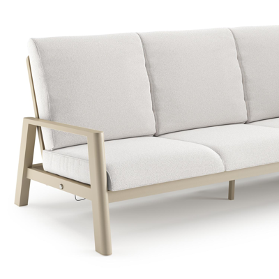 Cirello loungebank in beige aluminium met soul optik all weather solica kussen
