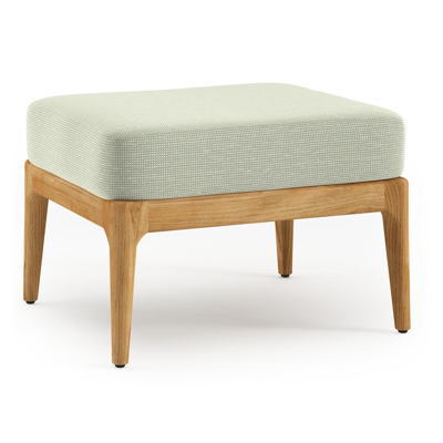 Pouf Orso en teck et coussins en all weather sunbrella® luxe Slow Spirea