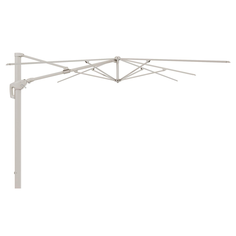 Parasol pendant Minore avec fonction tilt en aluminium beige et toile de parasol All Weather Solica Ego Birch - Lg.1 400 x Lg.2 300 cm (sans pied de parasol)