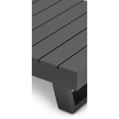 Modica loungehoek in zwart aluminium met denim weather+ softtouch kussens