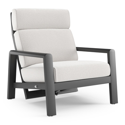 Cosenzo loungestoel in zwart aluminium met soul optik all weather solica kussen