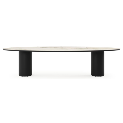 Amico tuintafel ovaal in zwart aluminium en volkeramiek Colorado Dunes - L 320 x B 130 x H 73.5 cm