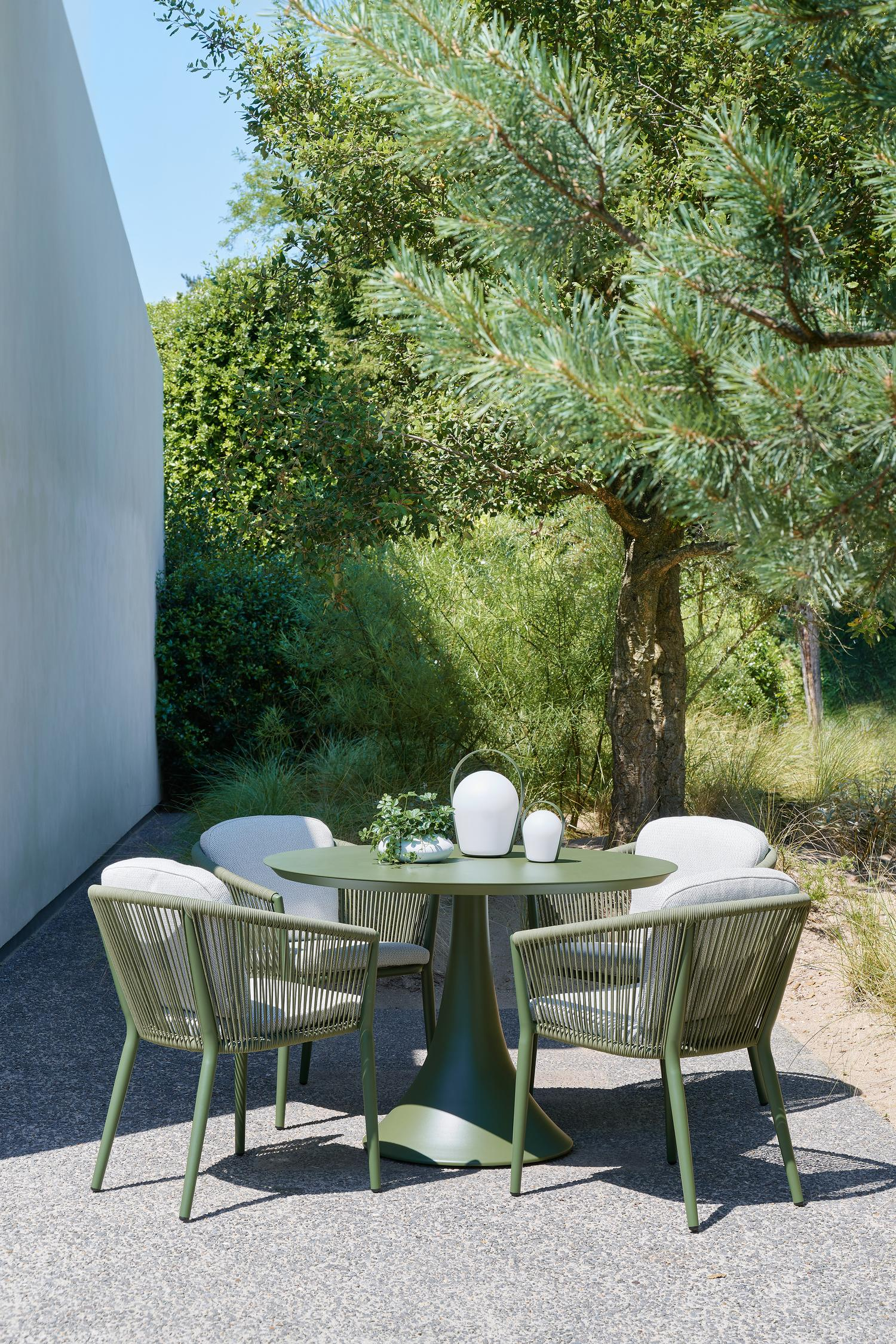 Fano tuintafel in groen aluminium - Dia. 110 x H 75 cm