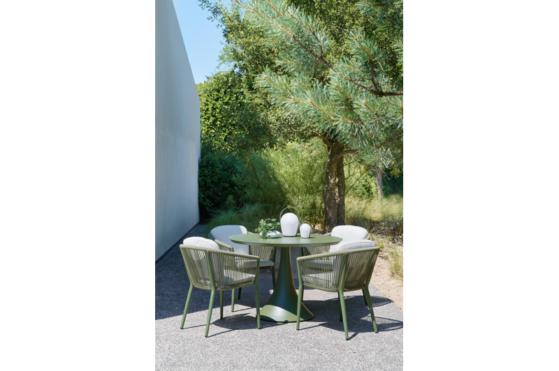 Fano tuintafel in groen aluminium - Dia. 110 x H 75 cm