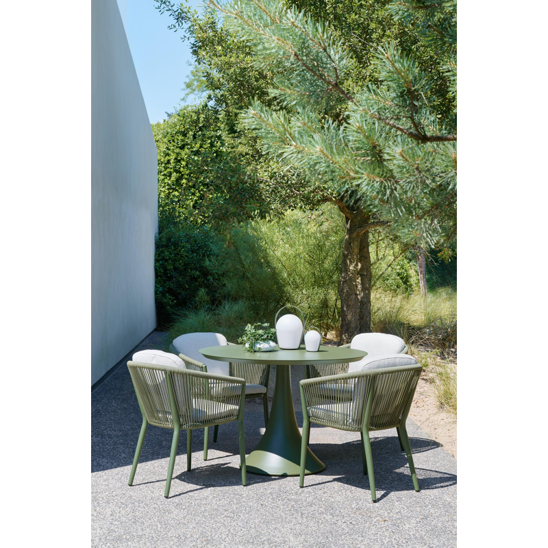 Fano tuintafel in groen aluminium - Dia. 110 x H 75 cm