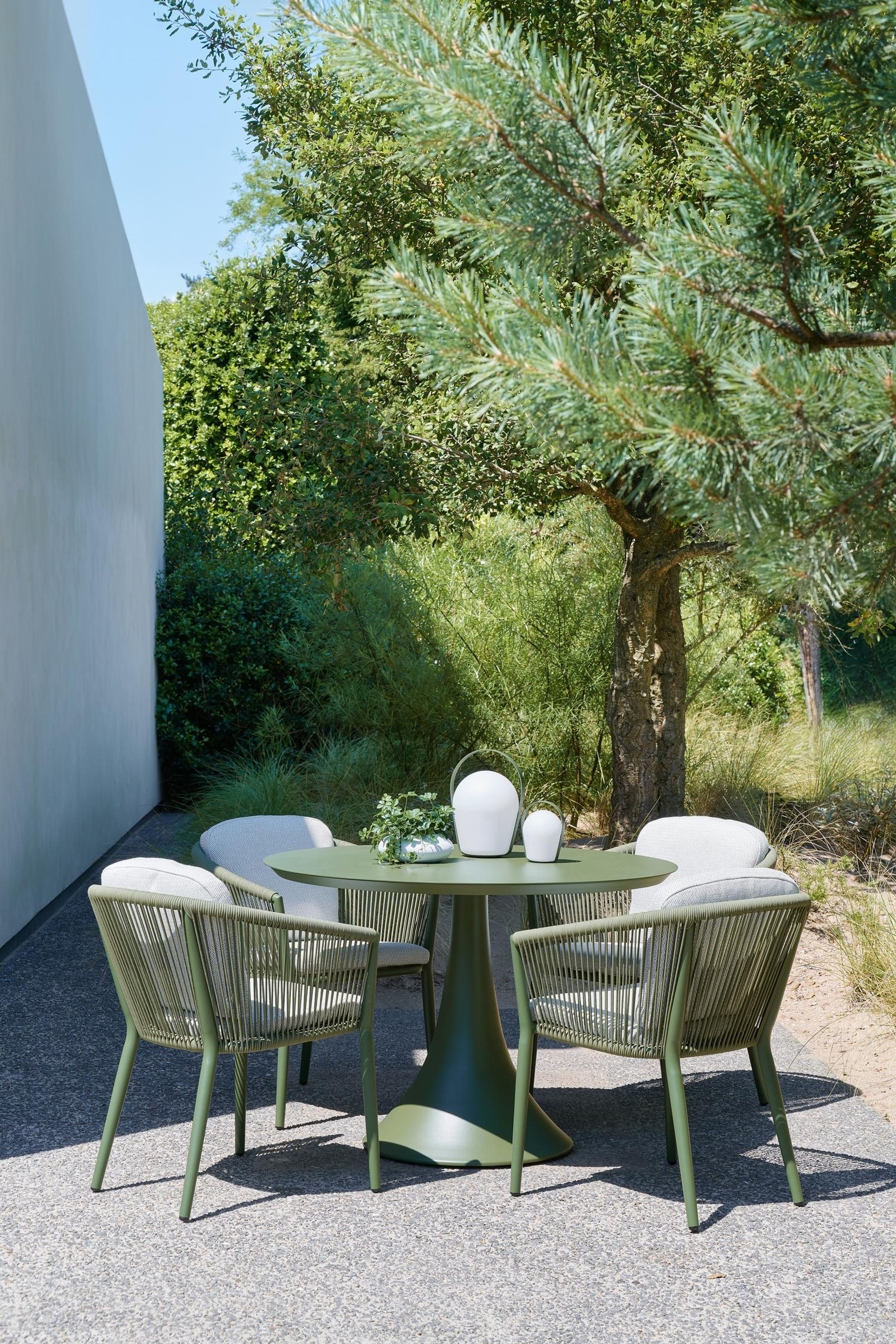 Fano tuintafel in groen aluminium - Dia. 110 x H 75 cm