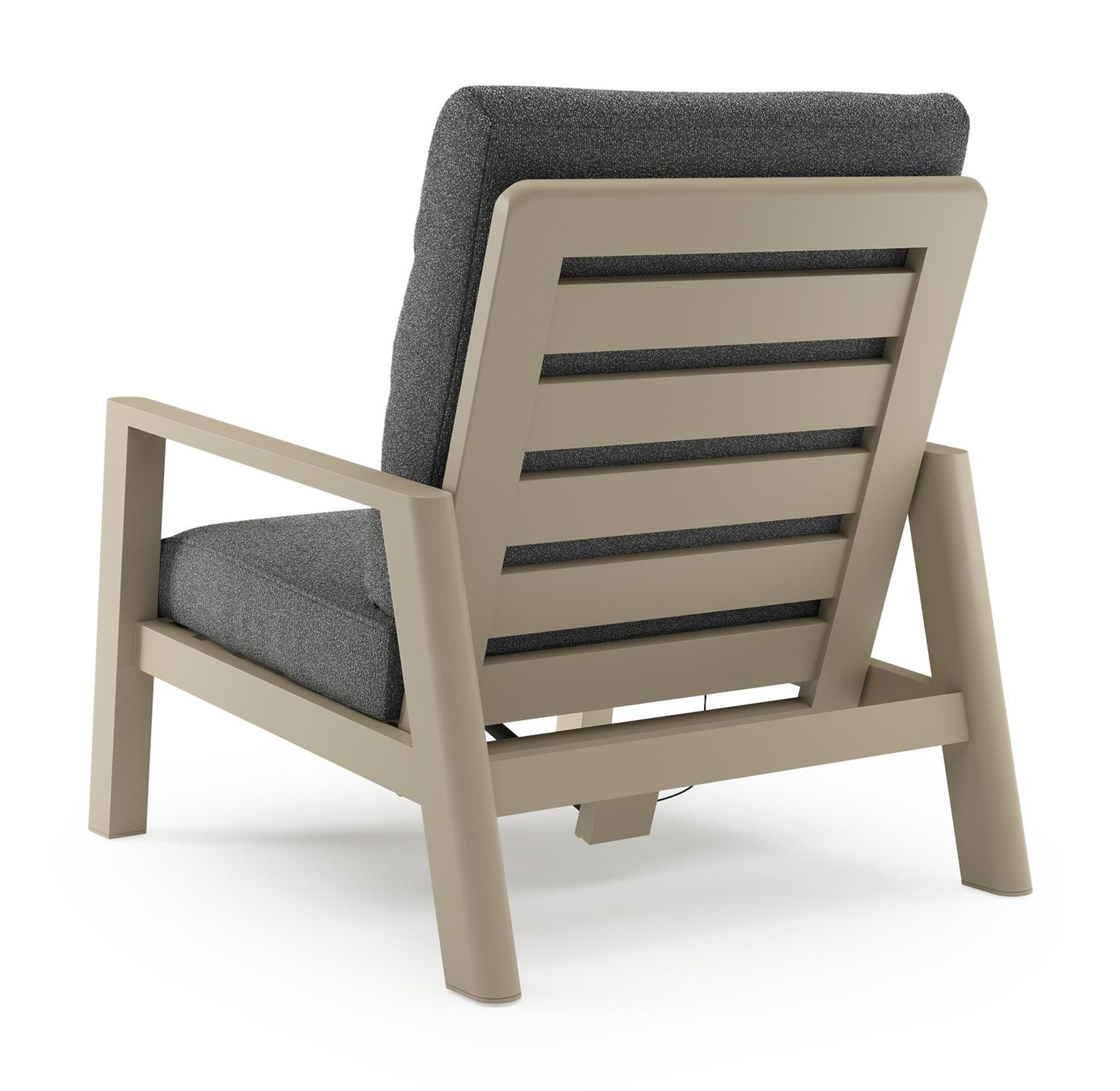 Cirello loungestoel in zwart aluminium met catania black all weather cosytica kussen