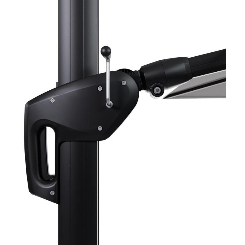 Minore zweefparasol tiltfunctie in zwart aluminium en parasoldoek in All Weather Solica Ego Birch  - L1 400 x L2 300 cm (zonder voet)