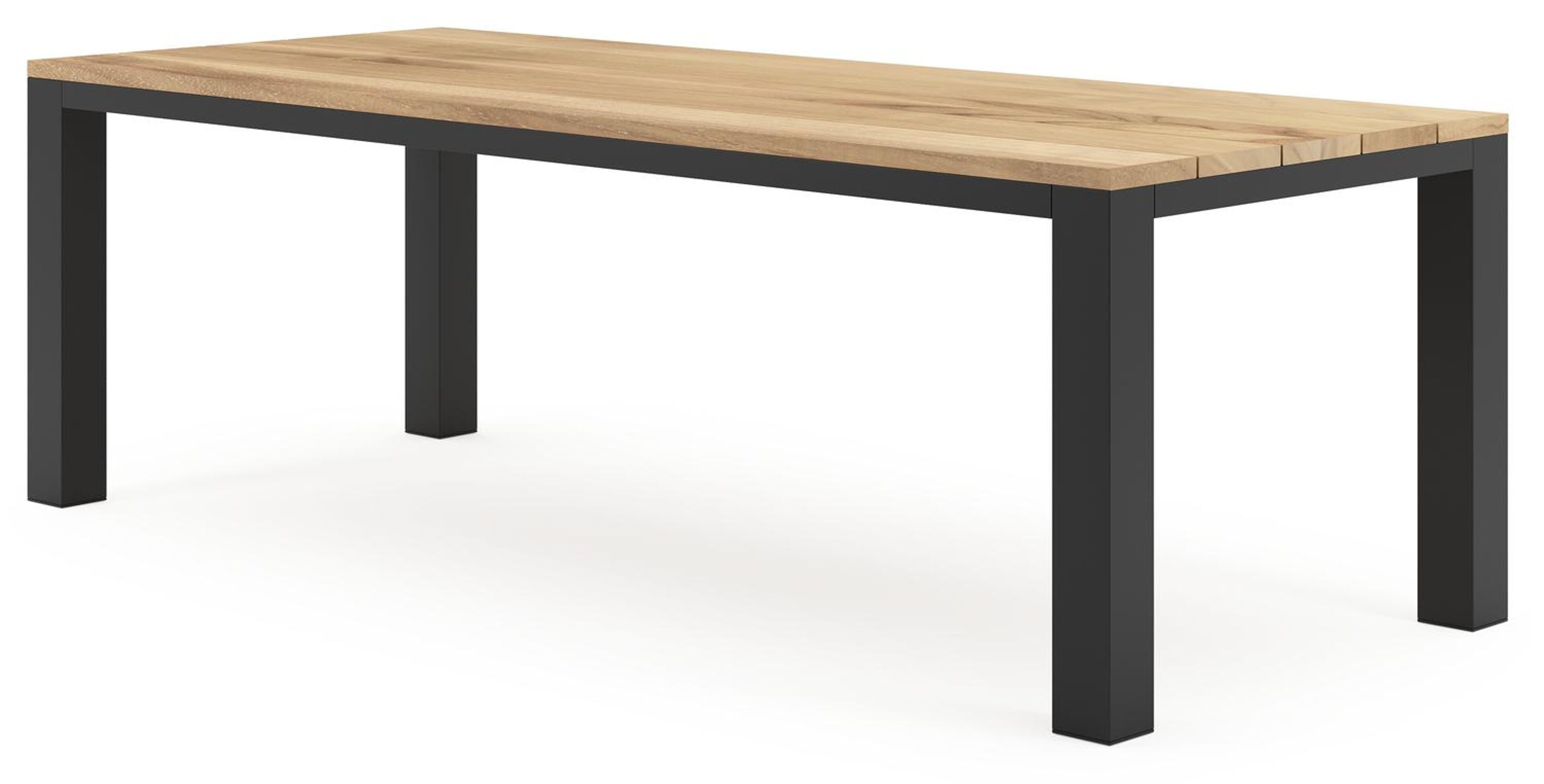 Nano tuintafel in zwart aluminium en teak - L 240 x B 100 x H 75 cm