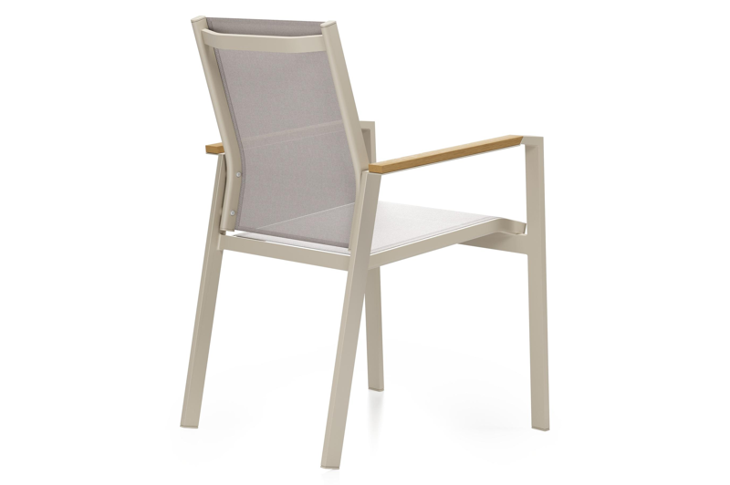 Bahia tuinset rechthoekig in beige aluminium en polywood met 6 Bahia tuinstoelen