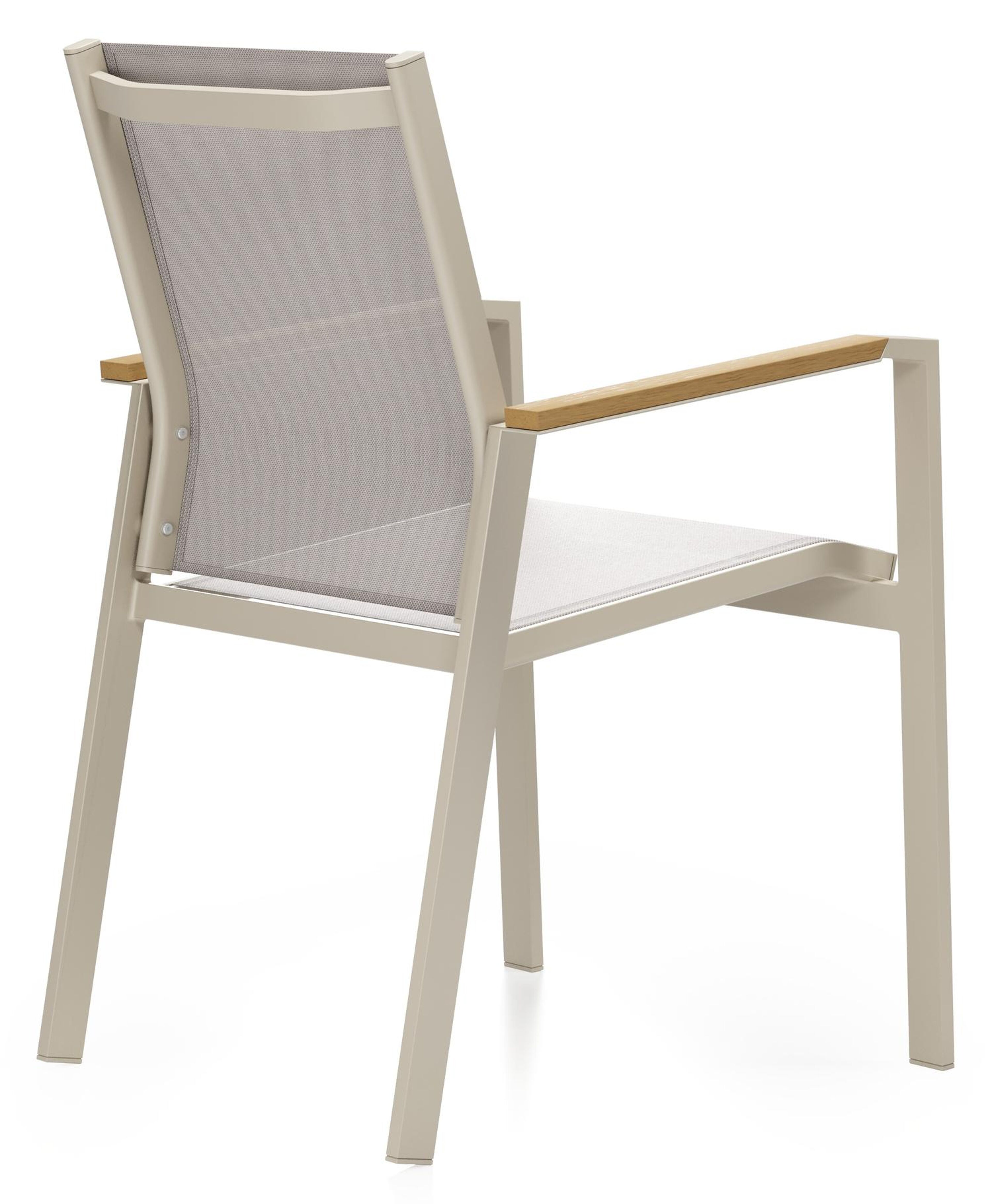 Bahia tuinset in beige aluminium en polywood met 8 stapelbare Bahia tuinstoelen