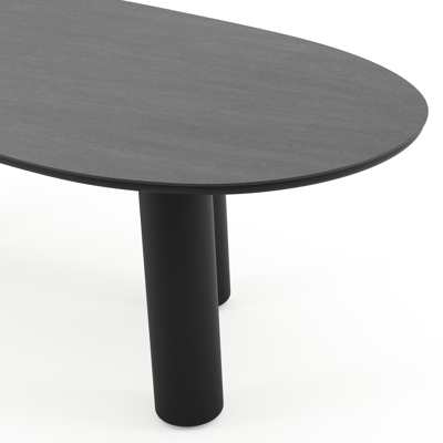 Amico tuintafel organisch in zwart aluminium en volkeramiek Basalt Black - L 240 x B 110 x H 73.5 cm