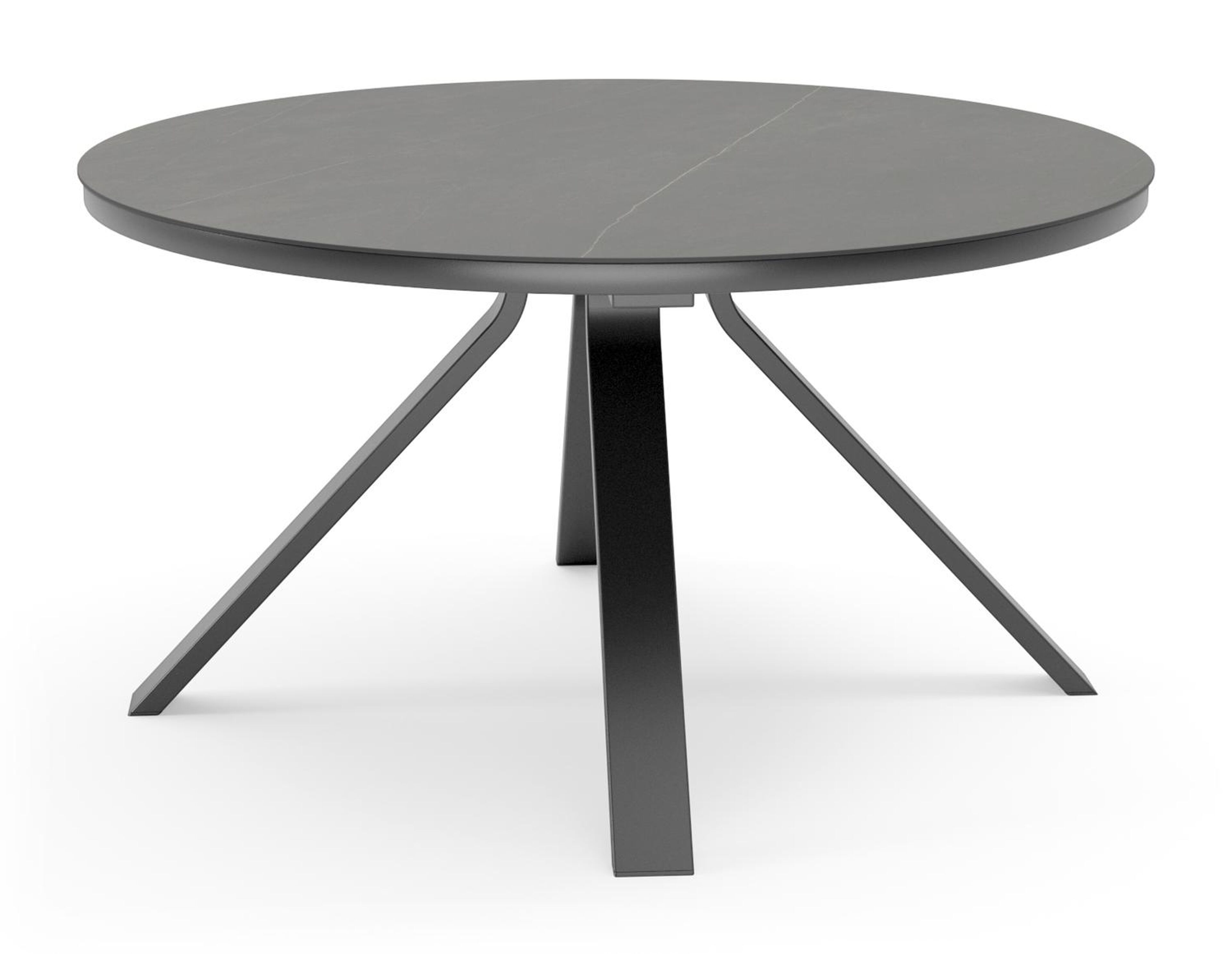 Table de jardin Cesano en aluminium noir et céramique pleine calatorao - Dia. 148 x H 74,5 cm
