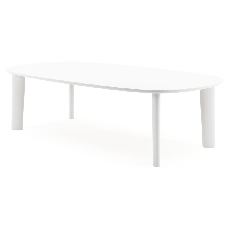 Table de jardin Amico bombo xl en aluminium blanc et céramique pleine Arctic White - Lg. 270 x Lrg. 148 x Haut. 73.5 cm