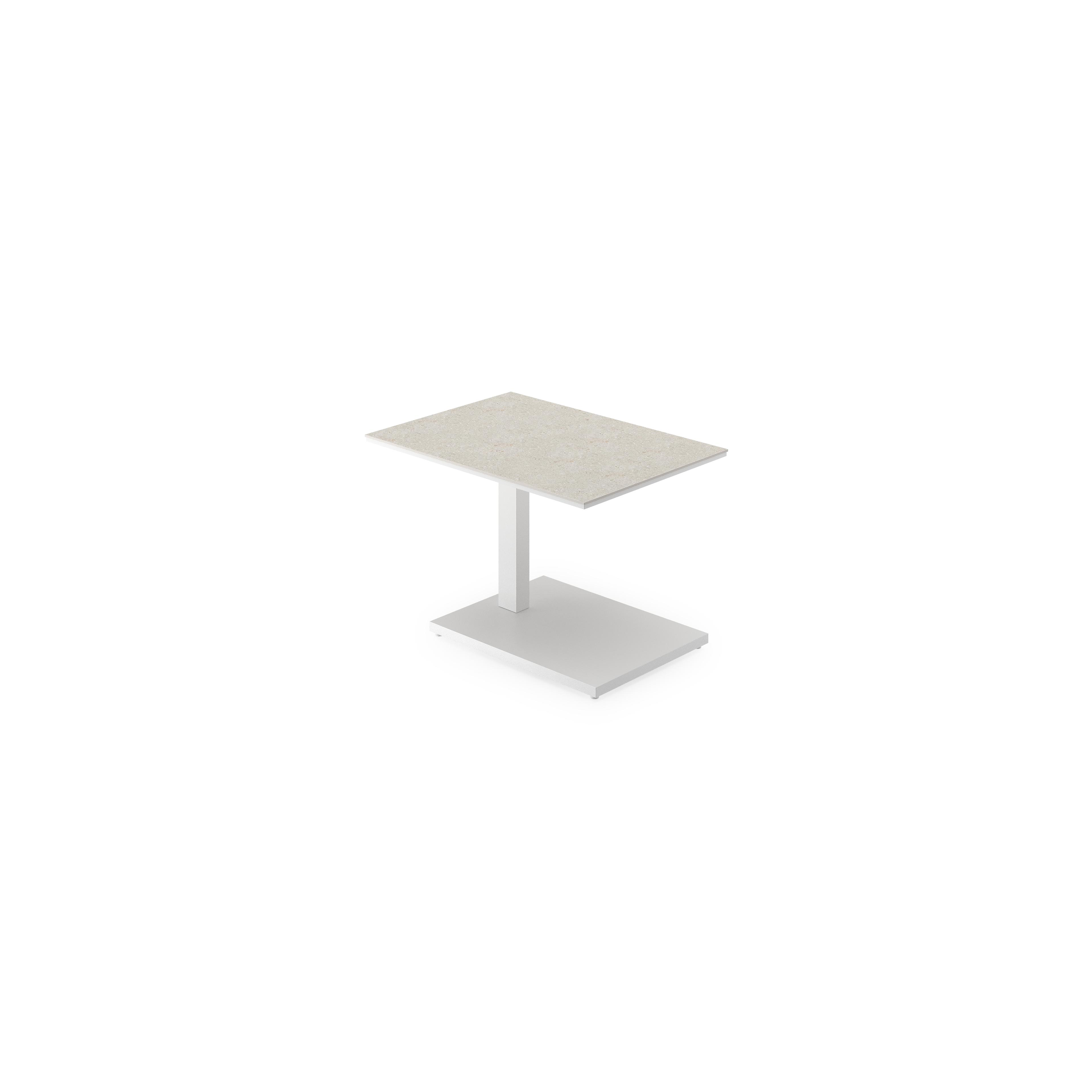Table basse Cirello Pop up en aluminium blanc et céramique pleine shilin - Lg. 70 x Lrg. 50 x Haut. 66 cm