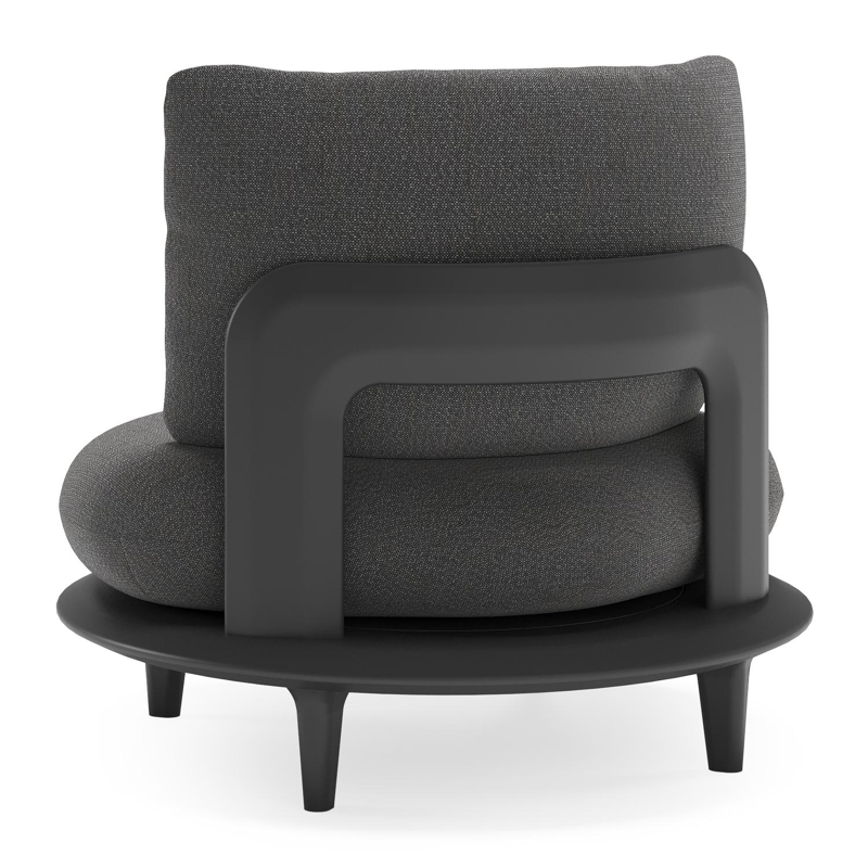 Bomero loungestoel in zwart aluminium met savane tornado all weather sunbrella® luxe kussen