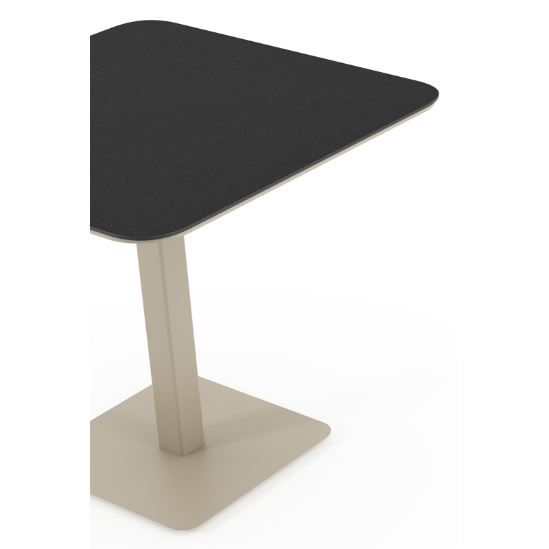 Fano kantelbare tuintafel afgerond vierkant in beige aluminium en volkeramiek Nero Black - L 80 x B 80 x H 72.5 cm