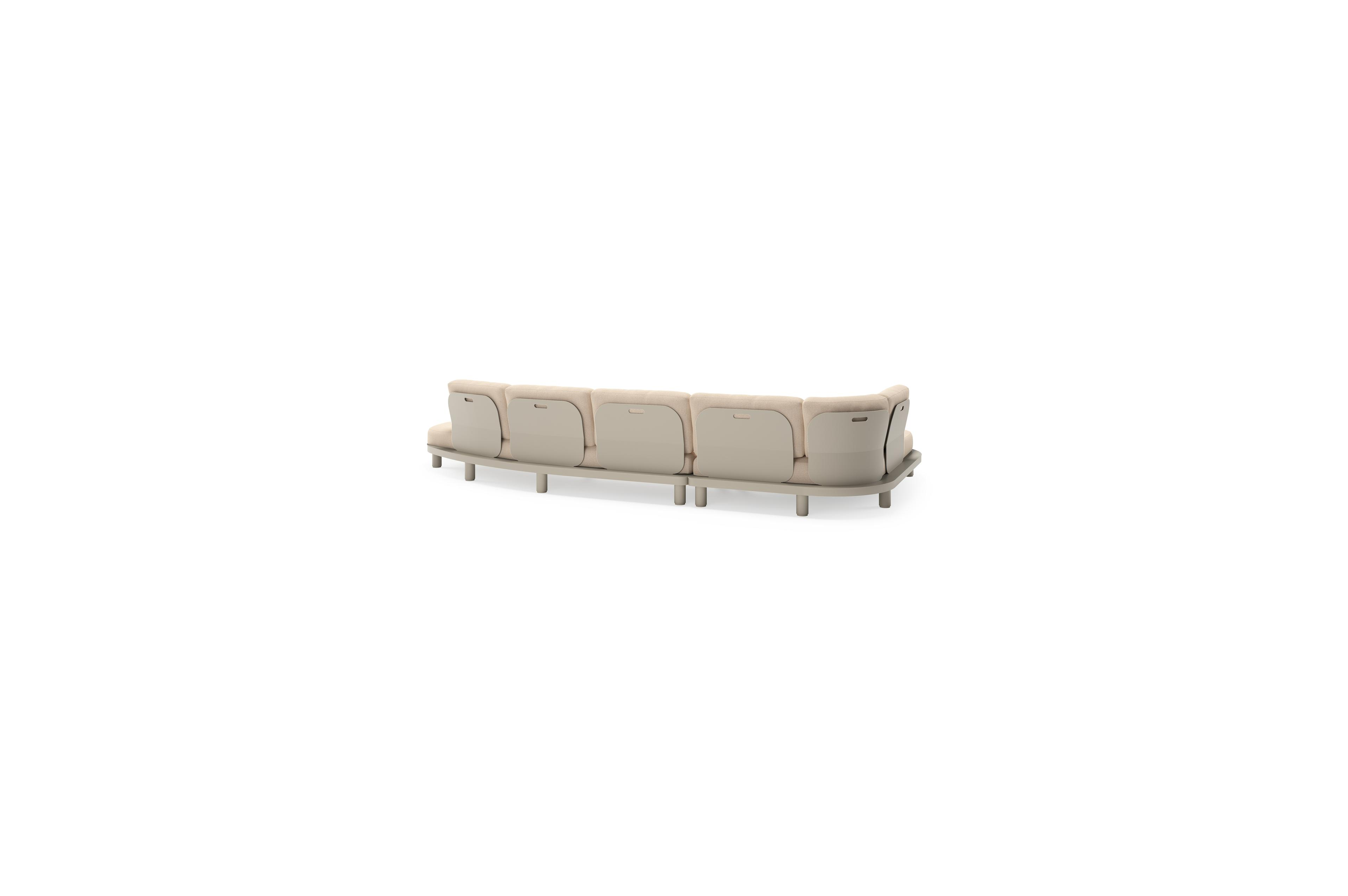 Donato loungehoek in beige aluminium met all weather sunbrella® luxe Heritage Papyrus kussen