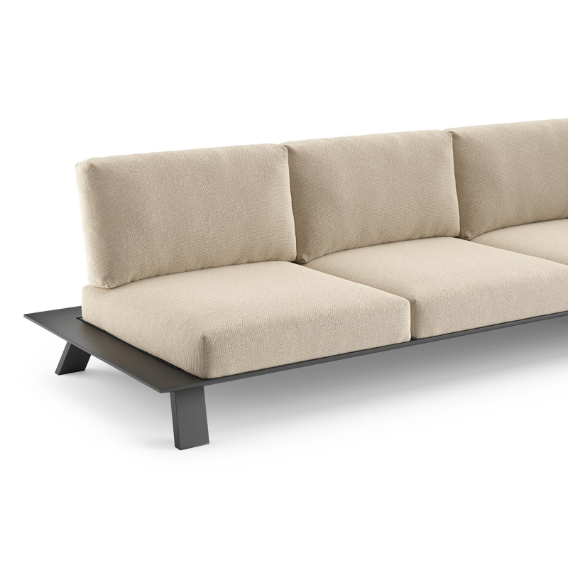 Cesano loungehoek in zwart aluminium met althea chalk all weather Cosytica kussen