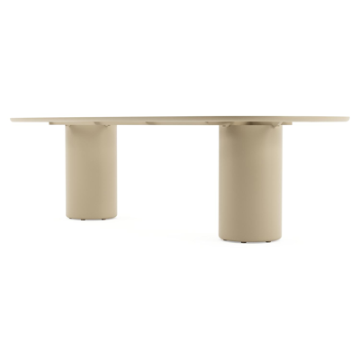 Amico tuintafel bombo in beige aluminium en volkeramiek Black Obsession - L 270 x B 125 x H 73.5 cm