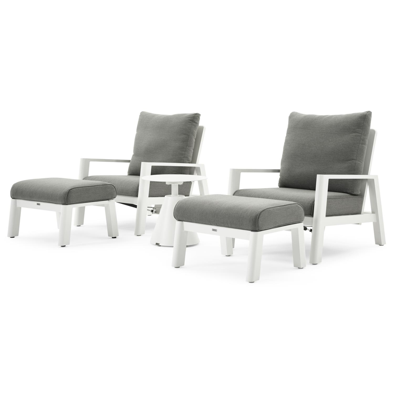 Cirello lounge 1-zit in wit aluminium