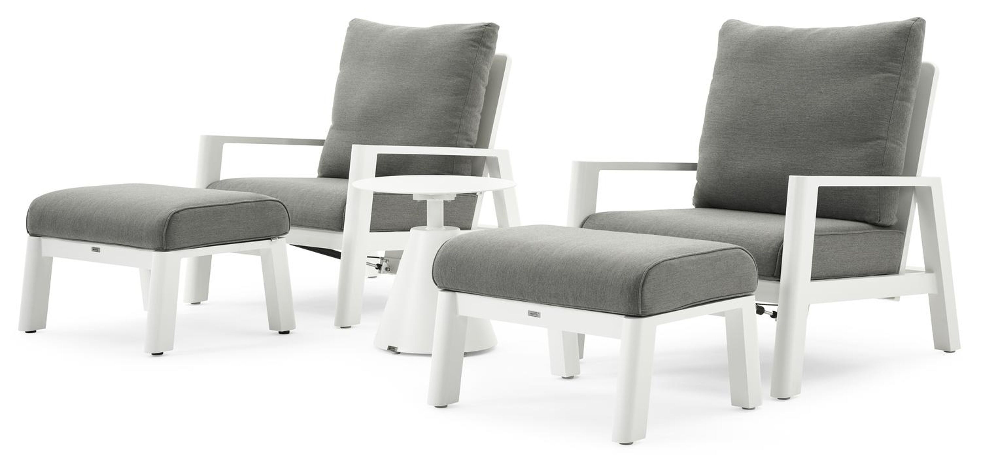 Cirello lounge 1-zit in wit aluminium