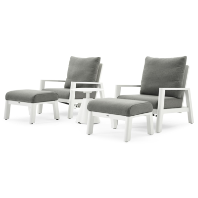 Cirello lounge 1-zit in wit aluminium