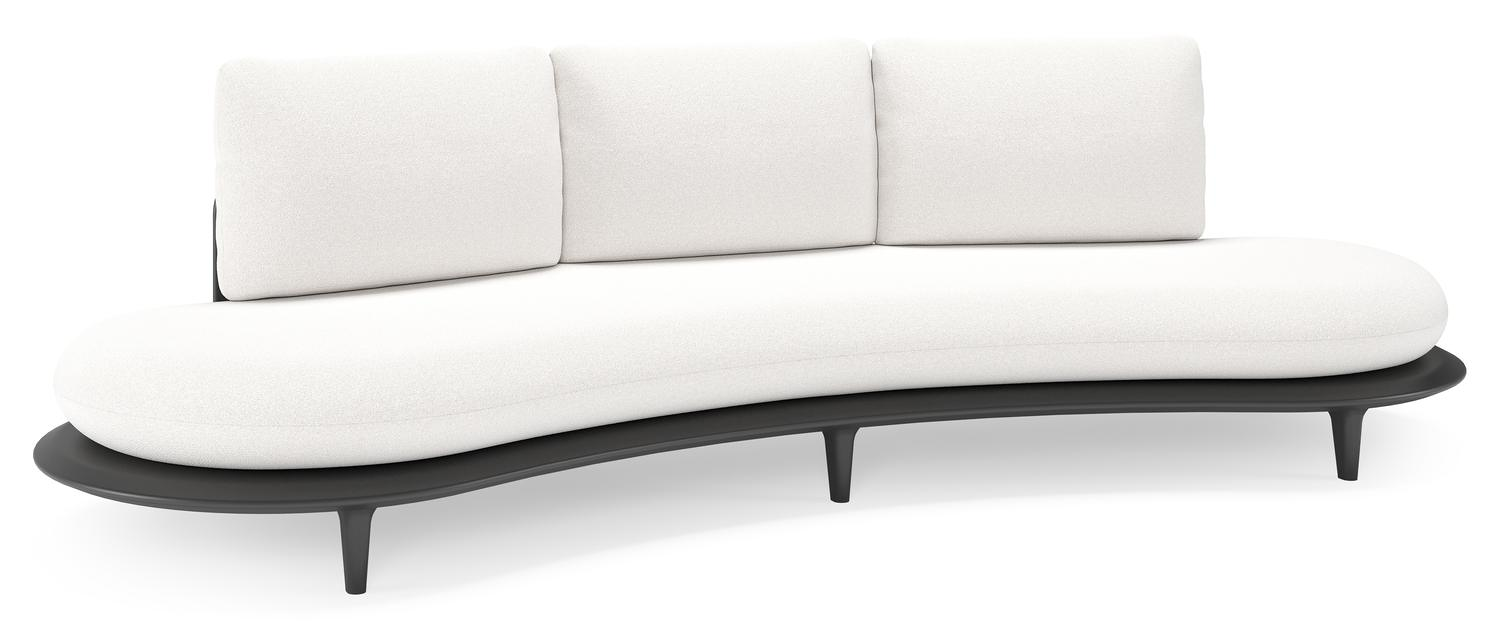 Bomero loungebank in zwart aluminium met soul optik all weather solica kussen