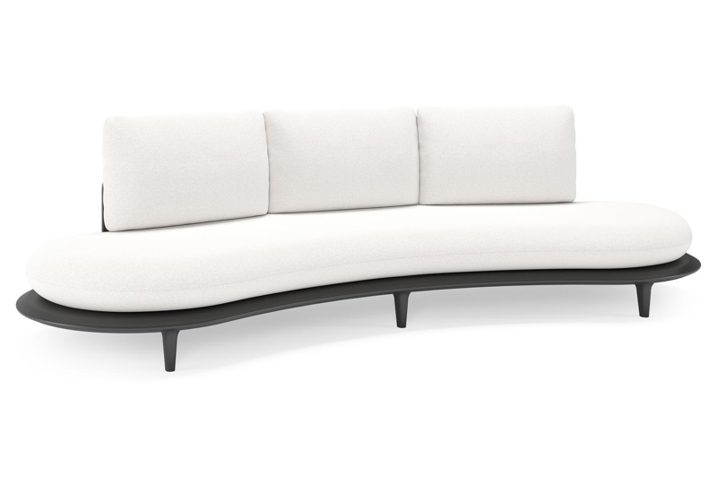 Bomero loungebank in zwart aluminium met soul optik all weather solica kussen