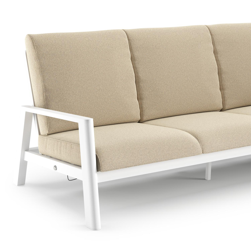 Cirello loungeset in wit aluminium met soul papyrus all weather solica kussen