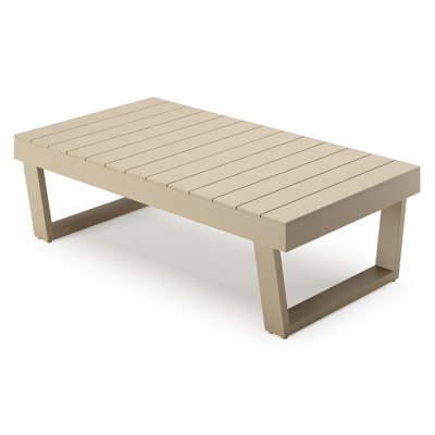 Modica loungetafel in beige aluminium - L 130 x B 130 x H 38 cm