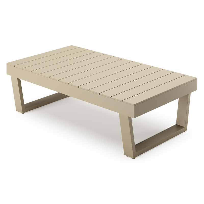 Modica loungetafel in beige aluminium - L 130 x B 130 x H 38 cm