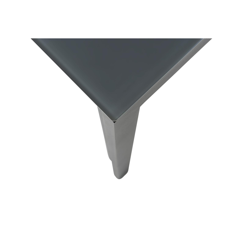 Caldela tuintafel in zwart aluminium en glas grijs - L 140 x B 80 x H 75 cm