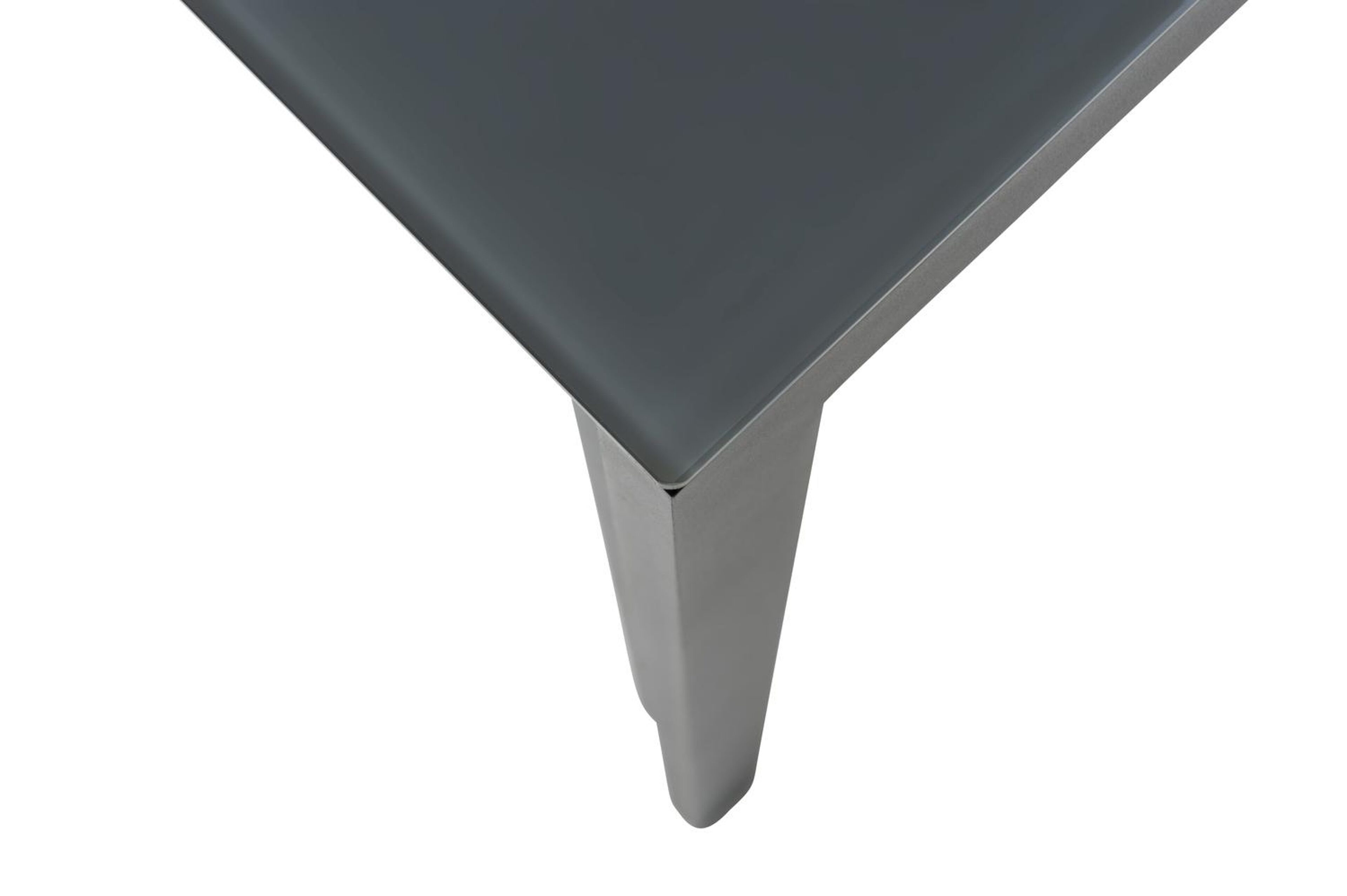 Caldela tuintafel in zwart aluminium en glas grijs - L 140 x B 80 x H 75 cm