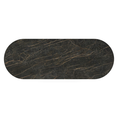 Table de jardin Donato en aluminium noir et céramique pleine black obsession - Lg 300 x Larg. 110 x H 74 cm