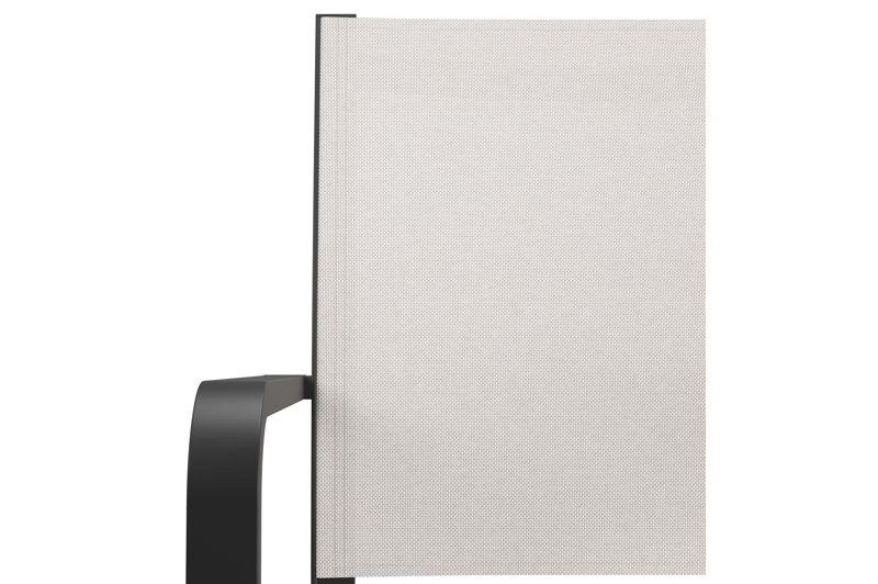 Feltro tuinset in zwart aluminium en sintered stone Crema minerale met 2 Calobra tuinstoelen