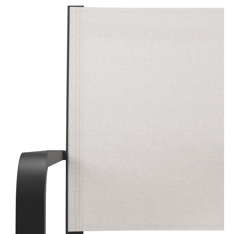 Chaise de jardin Calobra en aluminium noir et textilène simple beige