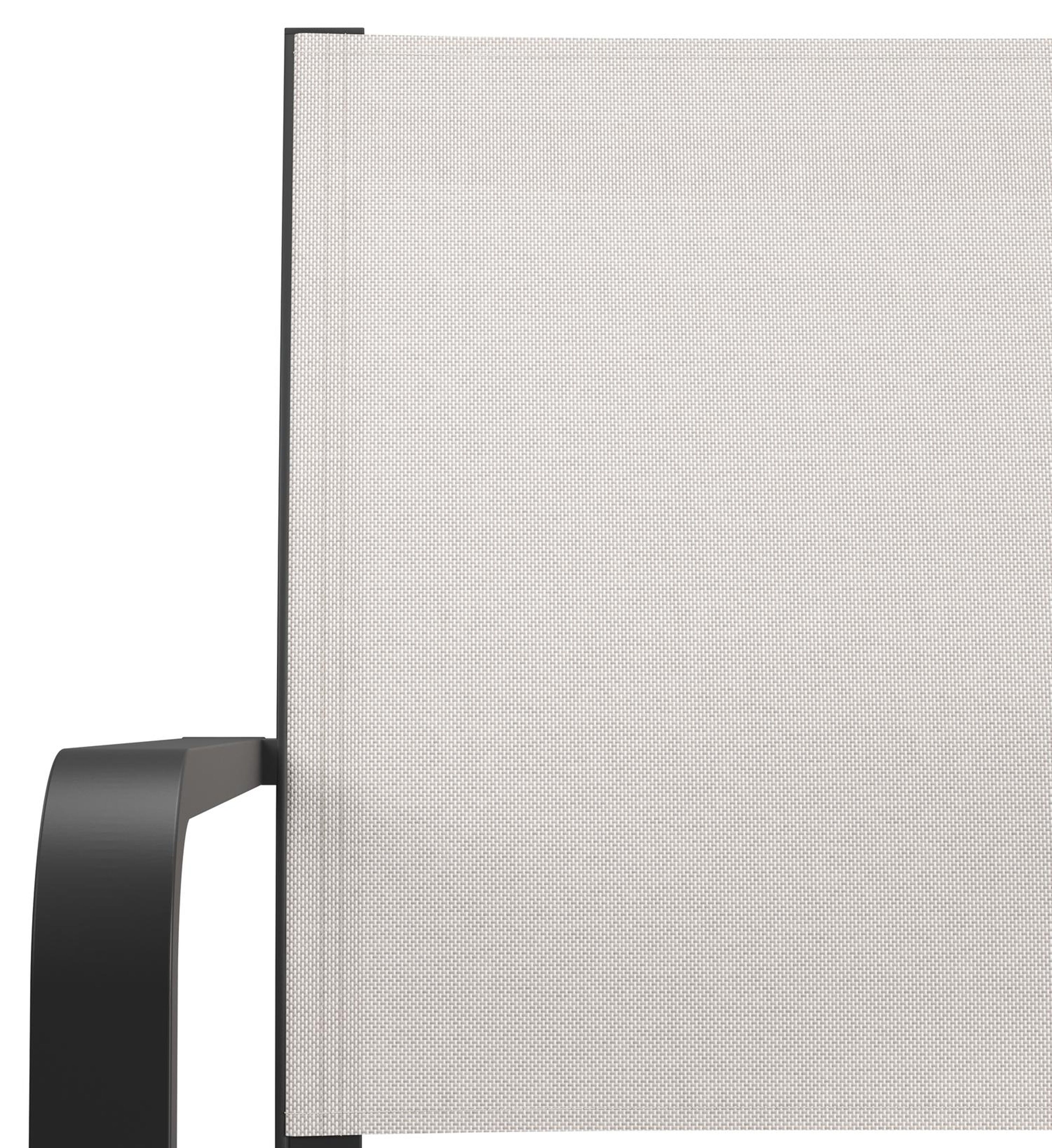 Feltro tuinset in zwart aluminium en sintered stone Crema minerale met 2 Calobra tuinstoelen