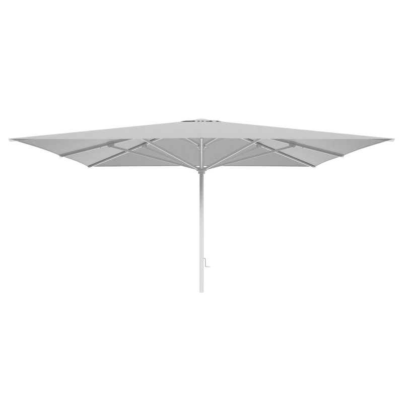 Solino staanparasol in wit aluminium met grijs all weather sunbrella® premium parasoldoek - L1 400 x L2 400 cm (zonder voet)