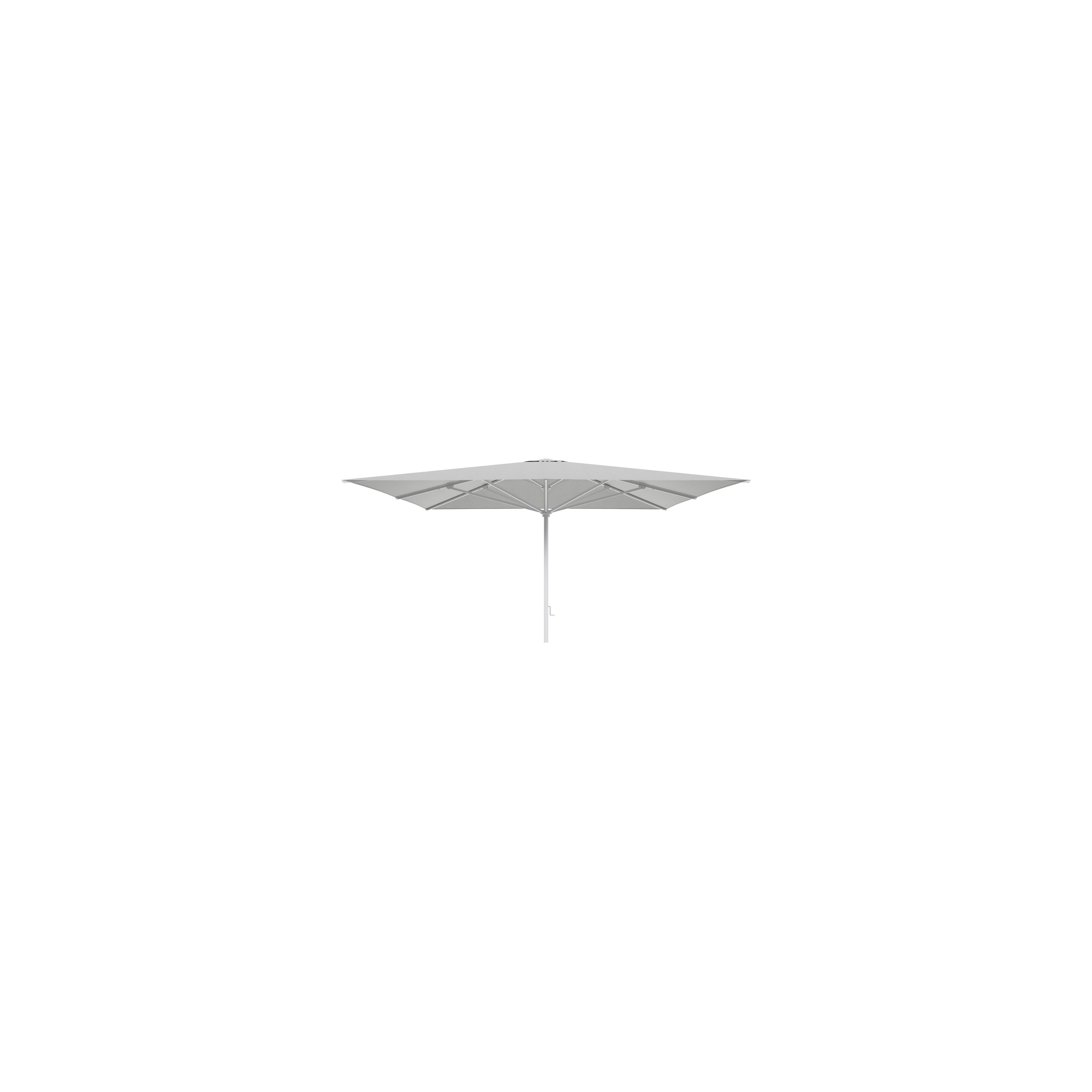 Solino staanparasol in wit aluminium met grijs all weather sunbrella® premium parasoldoek - L1 400 x L2 400 cm (zonder voet)