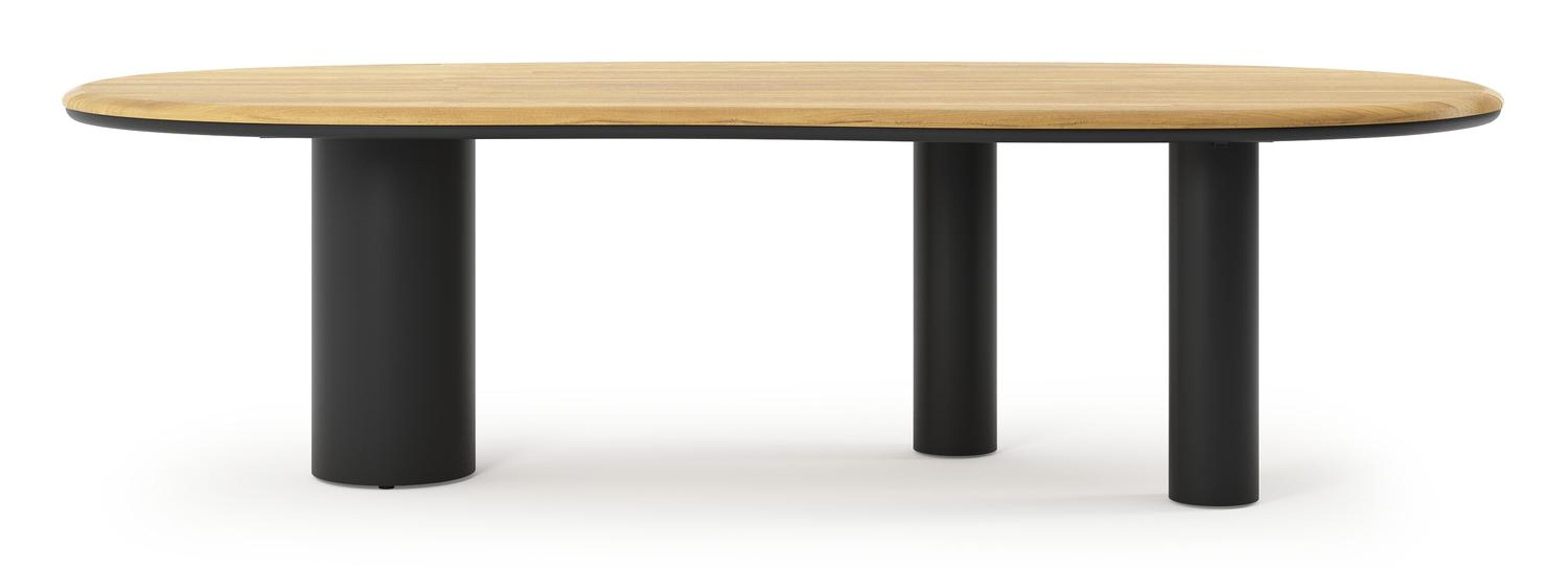 Organo tuintafel organisch in zwart aluminium en teak L 280 x B 120 x H 74 cm