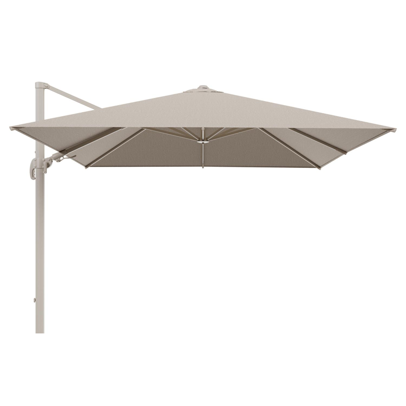 Parasol pedant Avola avec fonction tilt en aluminium beige avec toile de parasol en weather+ softtouch rustic - Lg.1 300 x Lg.2 300 cm (sans pied de parasol)