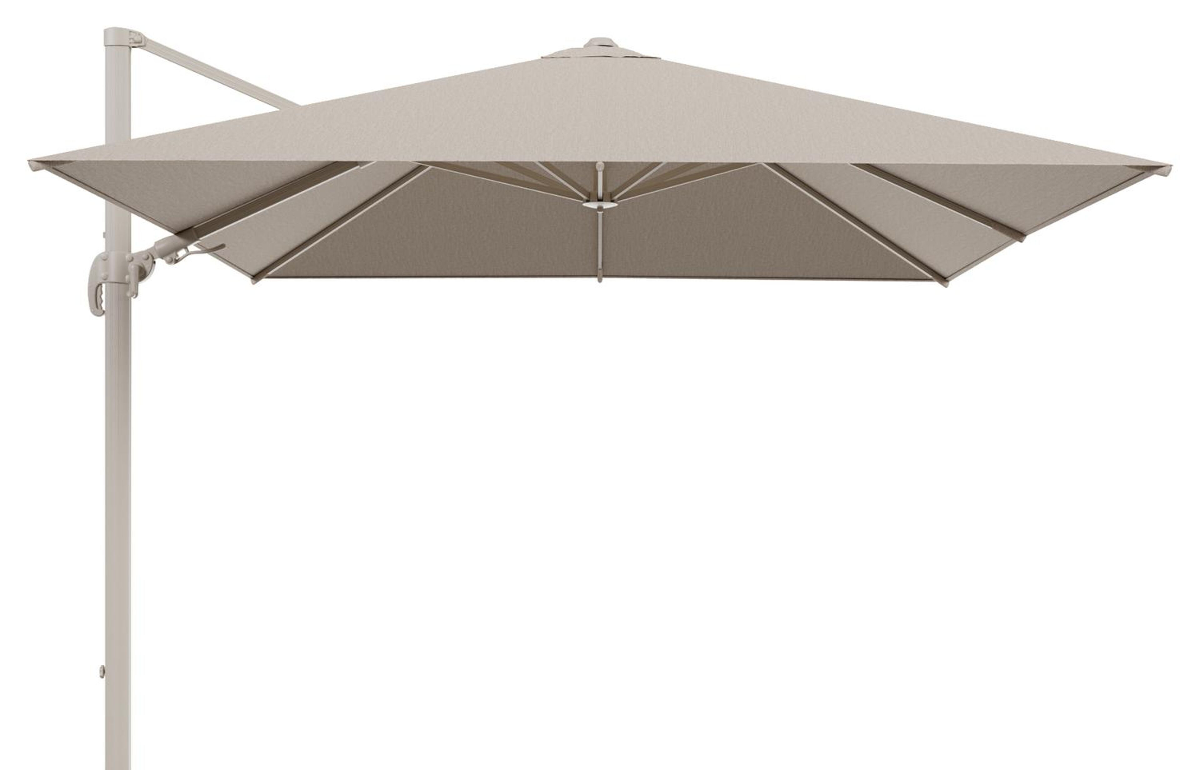 Avola zweefparasol met tiltfunctie in beige aluminium met rustic weather+ softtouch parasoldoek - L1 300 x L2 300 cm (zonder voet)