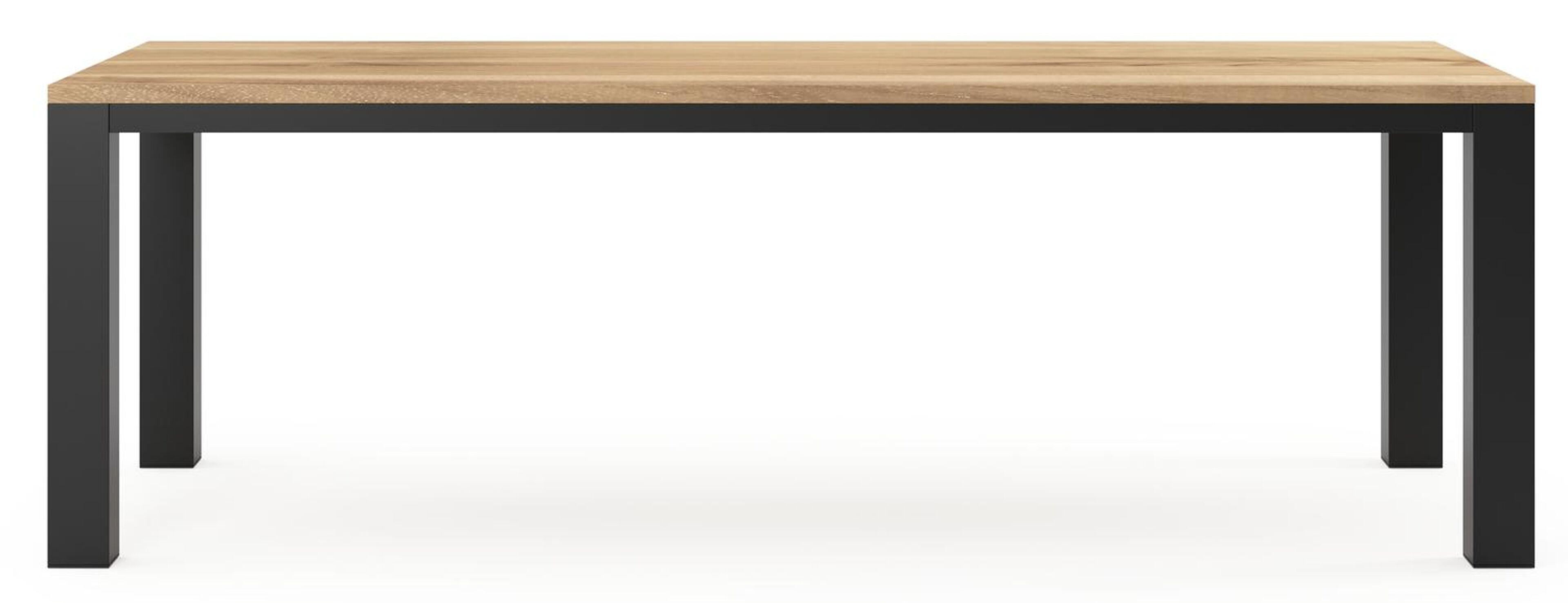 Nano tuintafel in zwart aluminium en teak - L 240 x B 100 x H 75 cm