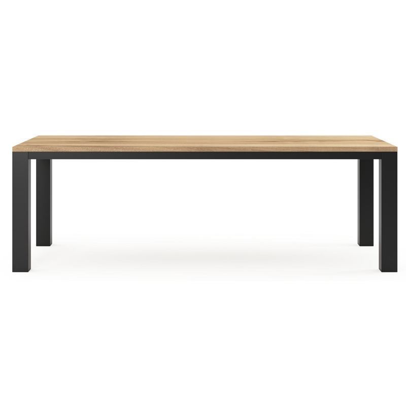 Nano tuintafel in zwart aluminium en teak - L 240 x B 100 x H 75 cm