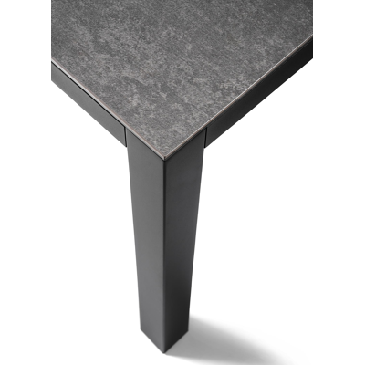 Tafelblad in volkeramiek op glas - Grijs - L 200  x B 100 cm