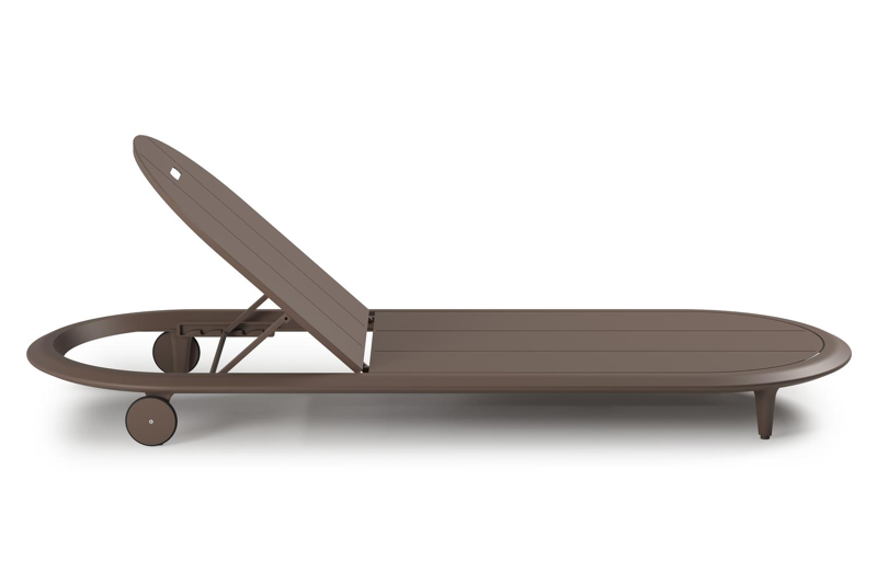 Bomero verstelbaar ligbed in wit aluminium met bora jungle all weather cosytica