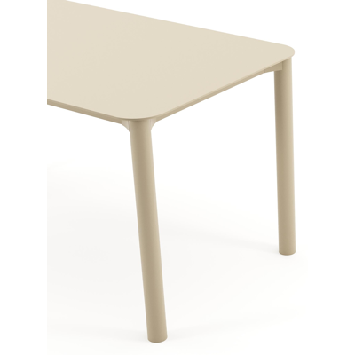 Orso tuintafel rechthoekig afgerond in beige aluminium - L 140 x B 80 x H 74.5 cm